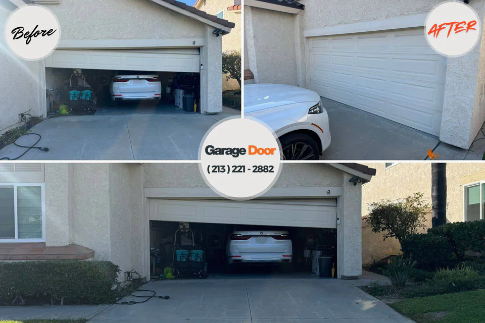 Before and after: garage door repair Erlanger, KY